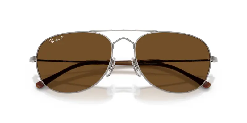 Unisex RB3735 BAIN BRIDGE 004/57 Occhiali da sole Metallo Grigio Marrone Pilot Polarizzata miniatura 2