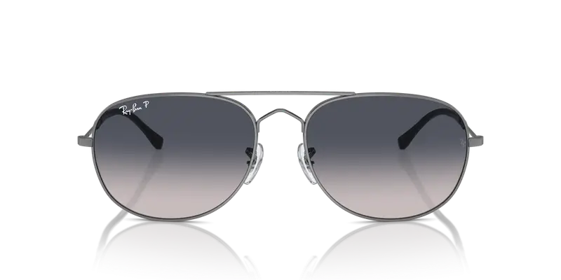Ray - Ban Unisex RB3735 BAIN BRIDGE 004/78 Occhiali da sole Metallo Grigio Blu Pilot Polarizzata Sfumato miniatura 2