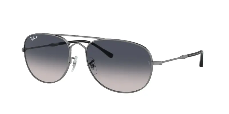 Unisex RB3735 BAIN BRIDGE 004/78 Occhiali da sole Metallo Grigio Blu Pilot Polarizzata Sfumato