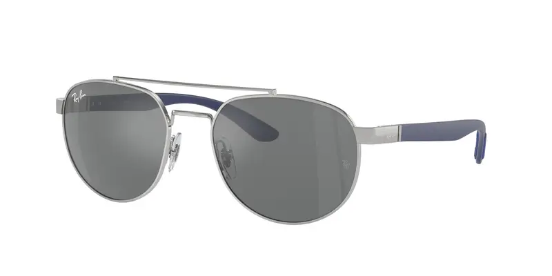 Ray - Ban Unisex RB3736  003/6G Occhiali da sole Metallo Argento Grigio Geometrica Normale Specchiato