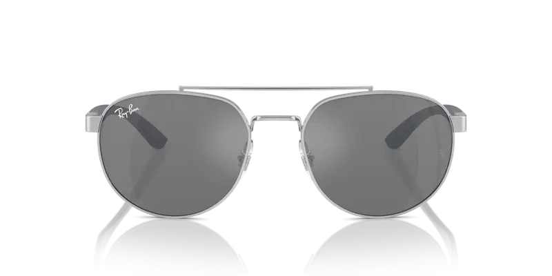 Ray - Ban Unisex RB3736 003/6G Occhiali da sole Metallo Argento Grigio Geometrica Normale Specchiato miniatura 2