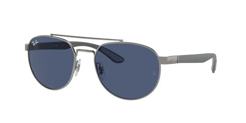 Ray - Ban Unisex RB3736  004/80 Occhiali da sole Metallo Grigio Blu Geometrica Normale