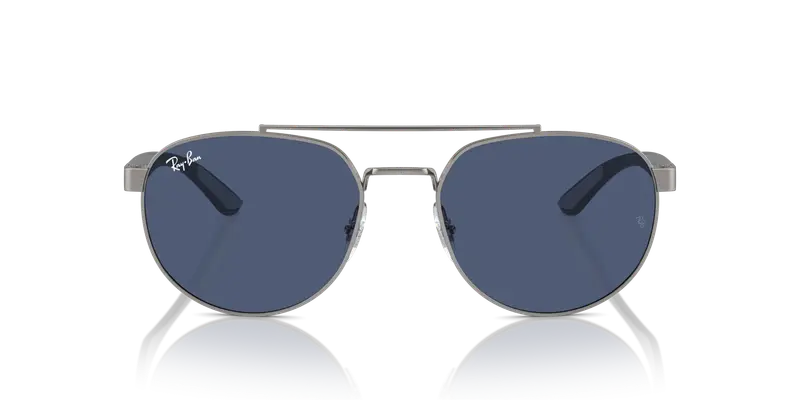 Ray - Ban Unisex RB3736 004/80 Occhiali da sole Metallo Grigio Blu Geometrica Normale miniatura 2