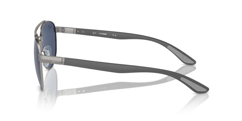 Ray - Ban Unisex RB3736 004/80 Occhiali da sole Metallo Grigio Blu Geometrica Normale miniatura 3