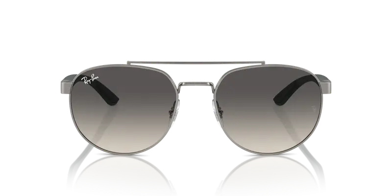 Ray - Ban Unisex RB3736 926911 Occhiali da sole Metallo Grigio Grigio Geometrica Normale Sfumato miniatura 2