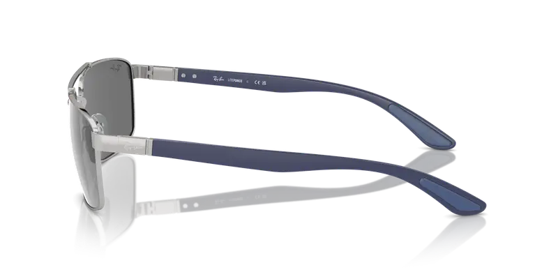 Ray - Ban Unisex RB3737 003/6G Occhiali da sole Metallo Argento Grigio Squadrata Normale Specchiato miniatura 3