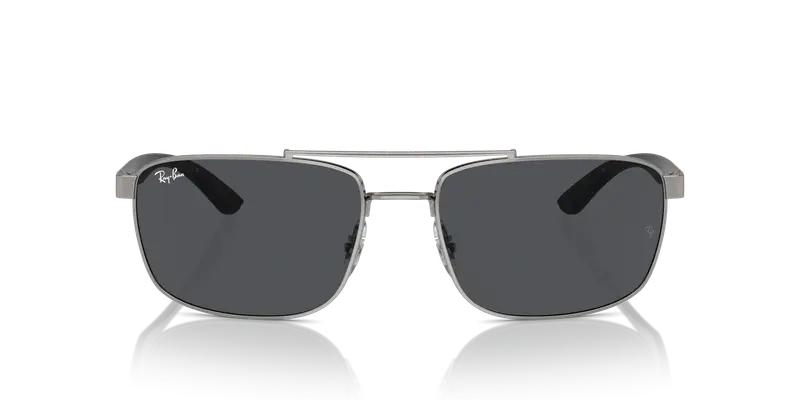 Ray - Ban Unisex RB3737 004/87 Occhiali da sole Metallo Grigio Grigio Squadrata Normale miniatura 2