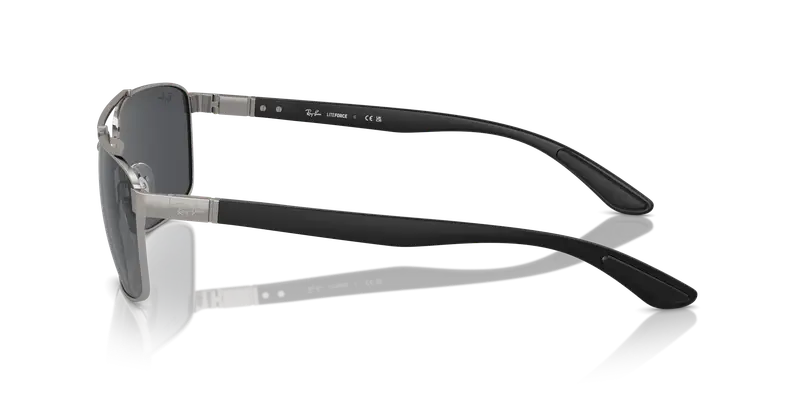 Ray - Ban Unisex RB3737 004/87 Occhiali da sole Metallo Grigio Grigio Squadrata Normale miniatura 3