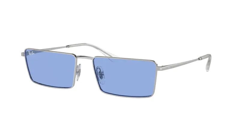 Ray - Ban Unisex RB3741 EMY 003/80 Occhiali da sole Metallo Argento Blu Squadrata Normale