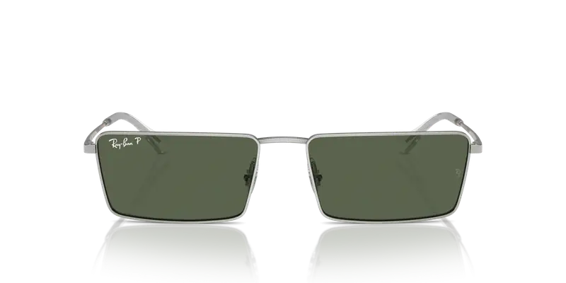 Ray - Ban Unisex RB3741 EMY 003/9A Occhiali da sole Metallo Argento Verde Squadrata Polarizzata miniatura 2