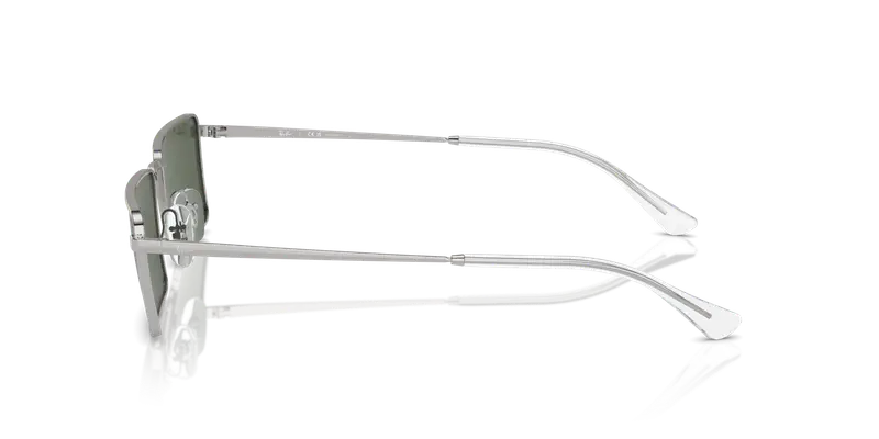 Ray - Ban Unisex RB3741 EMY 003/9A Occhiali da sole Metallo Argento Verde Squadrata Polarizzata miniatura 3