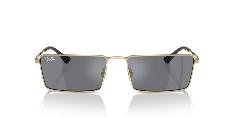 Ray - Ban Unisex RB3741 EMY 92136V Occhiali da sole Metallo Oro Grigio Squadrata Normale Flash miniatura 2