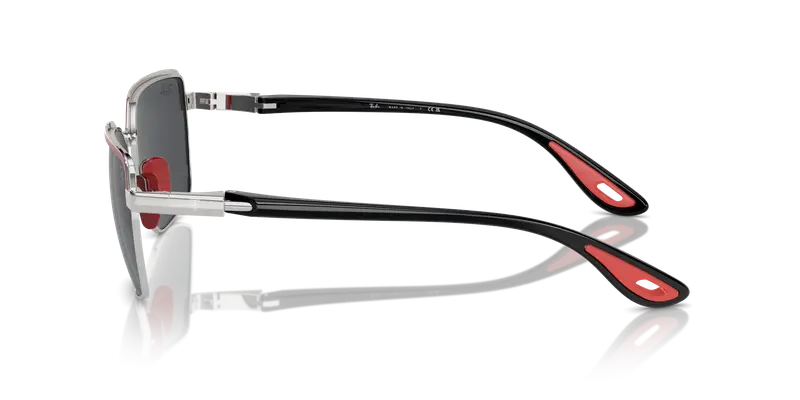 Ray - Ban Unisex RB3743M F10087 Occhiali da sole Acciaio Rosso Grigio Squadrata Normale miniatura 3