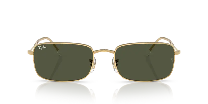 Ray - Ban Unisex RB3746 001/31 Occhiali da sole Metallo Oro Verde G15 Squadrata Normale miniatura 2
