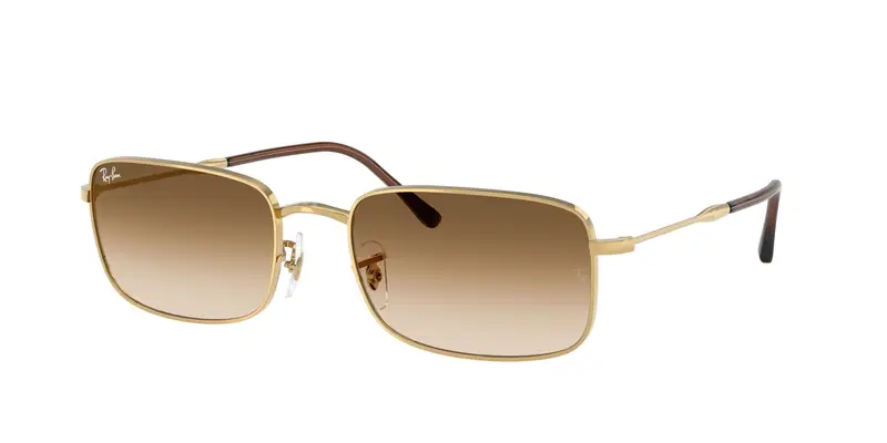 Ray - Ban Unisex RB3746 001/51 Occhiali da sole Metallo Oro Marrone Squadrata Normale Sfumato