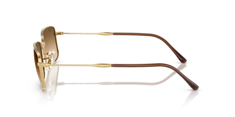 Ray - Ban Unisex RB3746 001/51 Occhiali da sole Metallo Oro Marrone Squadrata Normale Sfumato miniatura 3