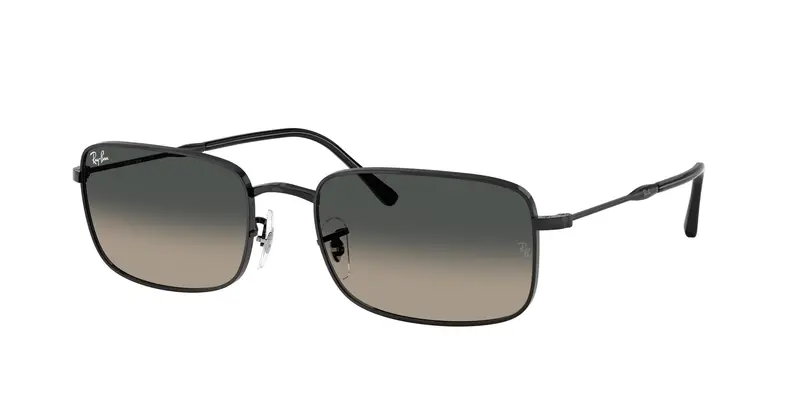 Ray - Ban Unisex RB3746 002/71 Occhiali da sole Metallo Nero Grigio Squadrata Normale Sfumato