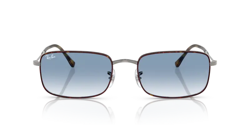 Ray - Ban Unisex RB3746 92703F Occhiali da sole Metallo Tartaruga Blu Squadrata Normale Sfumato miniatura 2