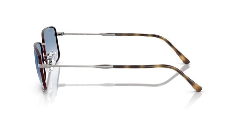 Ray - Ban Unisex RB3746 92703F Occhiali da sole Metallo Tartaruga Blu Squadrata Normale Sfumato miniatura 3