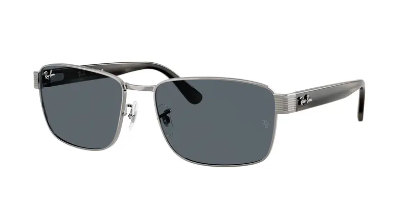 Ray - Ban Unisex RB3750 004/R5 Occhiali da sole Metallo Grigio Blu Squadrata Normale