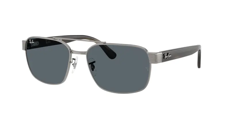 Ray - Ban Unisex RB3751  004/R5 Occhiali da sole Metallo Grigio Blu Squadrata Normale