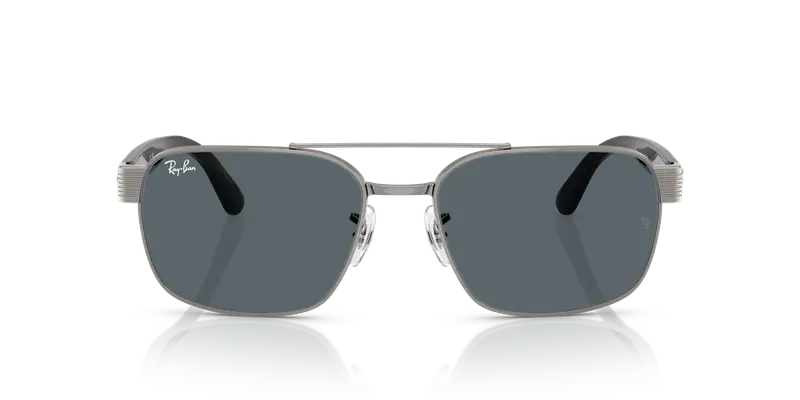 Ray - Ban Unisex RB3751 004/R5 Occhiali da sole Metallo Grigio Blu Squadrata Normale miniatura 2