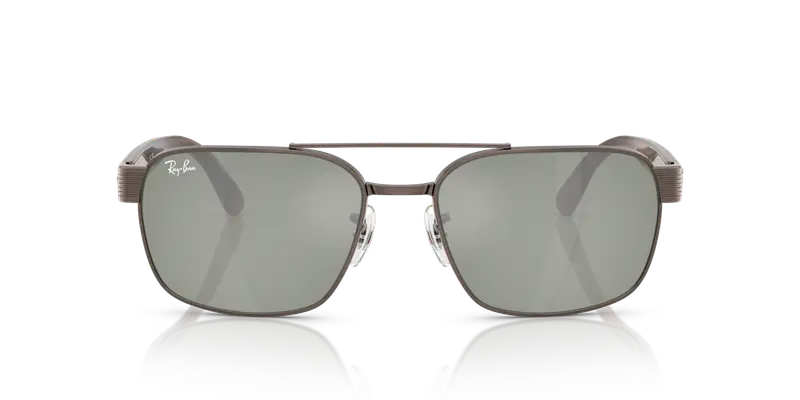 Ray - Ban Unisex RB3751 925940 Occhiali da sole Metallo Bronzo Verde Squadrata Specchiate miniatura 2