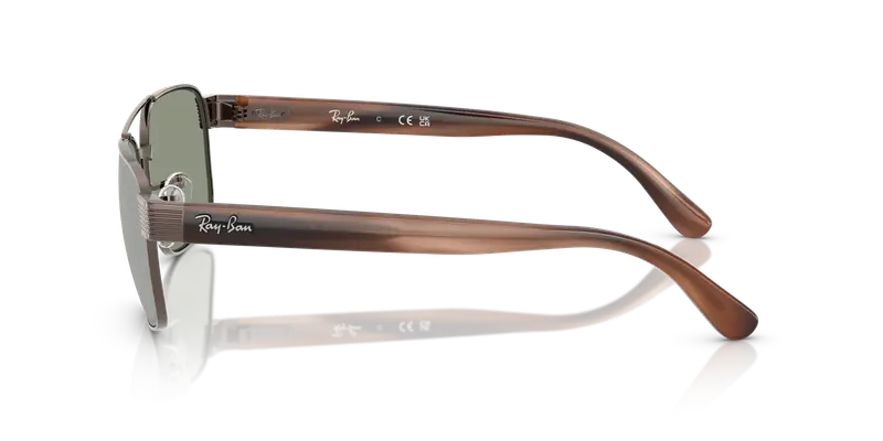 Ray - Ban Unisex RB3751 925940 Occhiali da sole Metallo Bronzo Verde Squadrata Specchiate miniatura 3