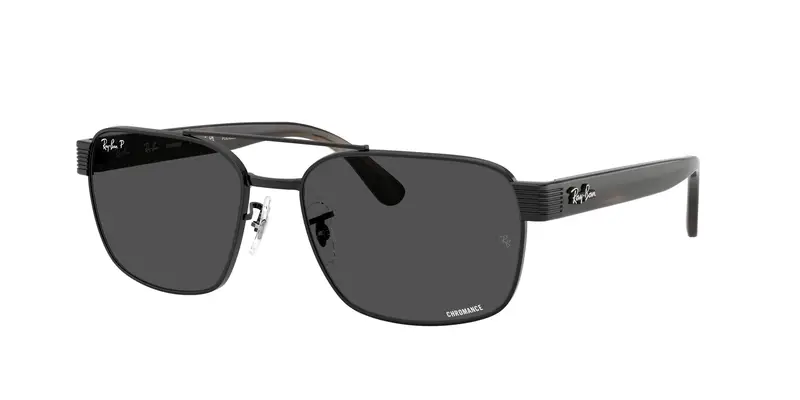 Ray - Ban Unisex RB3751CH  002/K8 Occhiali da sole Metallo Nero Grigio Squadrata Polarizzata