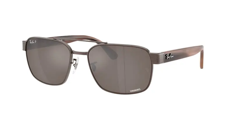 Ray - Ban Unisex RB3751CH  9259AN Occhiali da sole Metallo Bronzo Marrone Squadrata Polarizzata