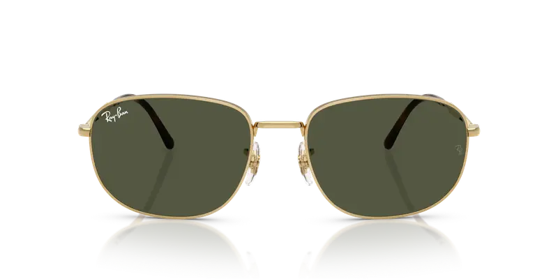 Ray - Ban Unisex RB3754 001/31 Occhiali da sole Metallo Oro Verde Pillow Normale miniatura 2