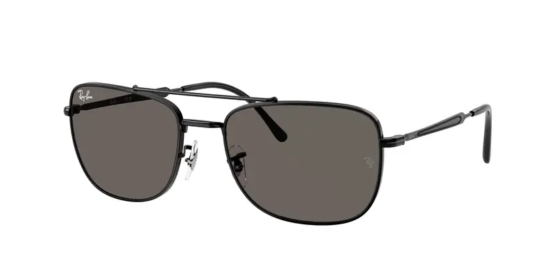 Ray - Ban Unisex RB3755 002/B1 Occhiali da sole Metallo Nero Grigio Squadrata Normale