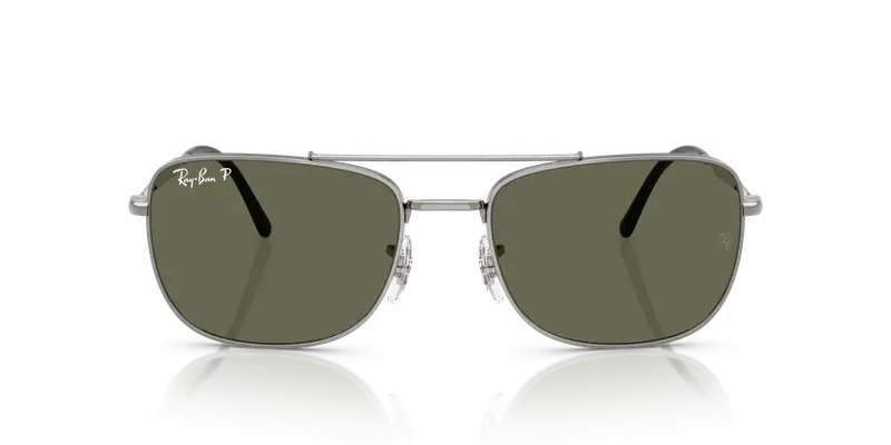 Ray - Ban Unisex RB3755 004/58 Occhiali da sole Metallo Grigio Verde Squadrata Polarizzata miniatura 2