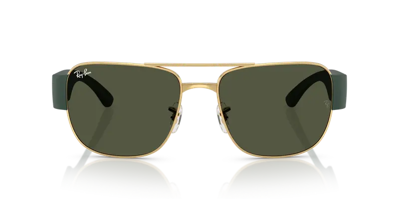 Ray - Ban Unisex RB3756 001/31 Occhiali da sole Metallo Oro Verde Squadrata Normale miniatura 2