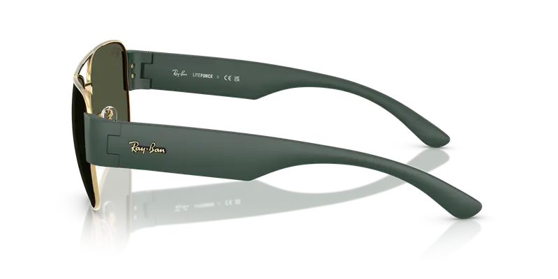 Ray - Ban Unisex RB3756 001/31 Occhiali da sole Metallo Oro Verde Squadrata Normale miniatura 3