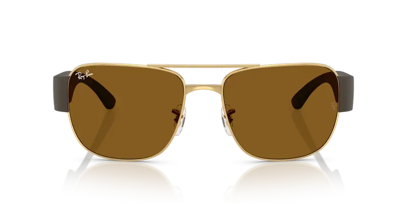 Ray - Ban Unisex RB3756 001/33 Occhiali da sole Metallo Oro Marrone Squadrata Normale miniatura 2