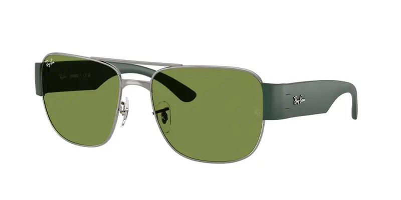 Ray - Ban Unisex RB3756  004/4E Occhiali da sole Metallo Grigio Verde Squadrata Normale