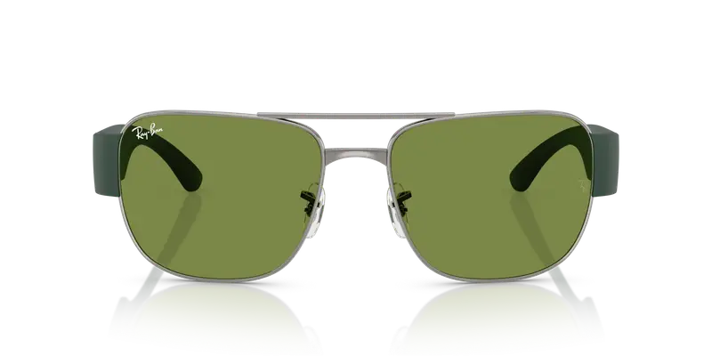 Ray - Ban Unisex RB3756 004/4E Occhiali da sole Metallo Grigio Verde Squadrata Normale miniatura 2