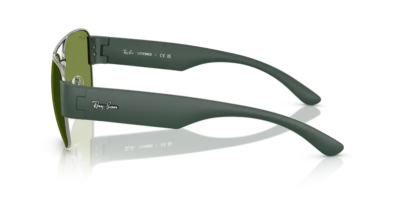 Ray - Ban Unisex RB3756 004/4E Occhiali da sole Metallo Grigio Verde Squadrata Normale miniatura 3