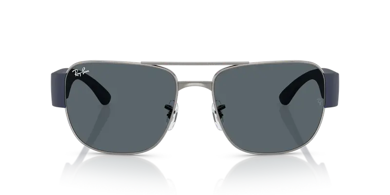 Ray - Ban Unisex RB3756 004/R5 Occhiali da sole Metallo Grigio Blu Squadrata Normale miniatura 2