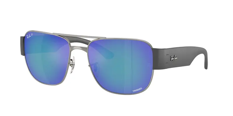 Ray - Ban Unisex RB3756CH  004/4L Occhiali da sole Metallo Grigio Grigio Squadrata Polarizzata Specchiato