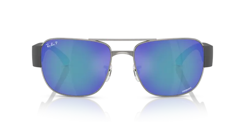 Ray - Ban Unisex RB3756CH 004/4L Occhiali da sole Metallo Grigio Grigio Squadrata Polarizzata Specchiato miniatura 2