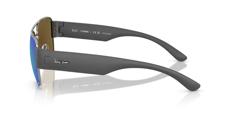 Ray - Ban Unisex RB3756CH 004/4L Occhiali da sole Metallo Grigio Grigio Squadrata Polarizzata Specchiato miniatura 3