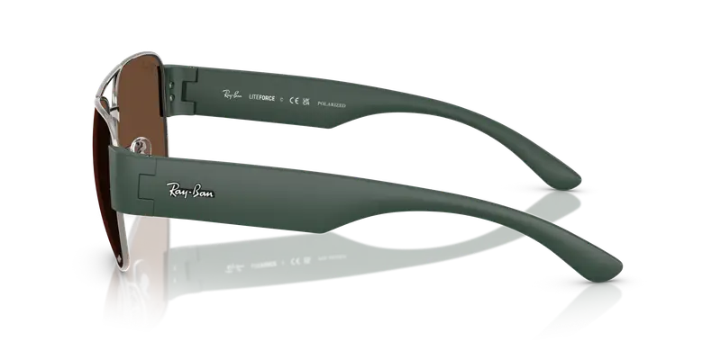 Ray - Ban Unisex RB3756CH 004/AN Occhiali da sole Metallo Grigio Marrone Squadrata Polarizzata miniatura 3