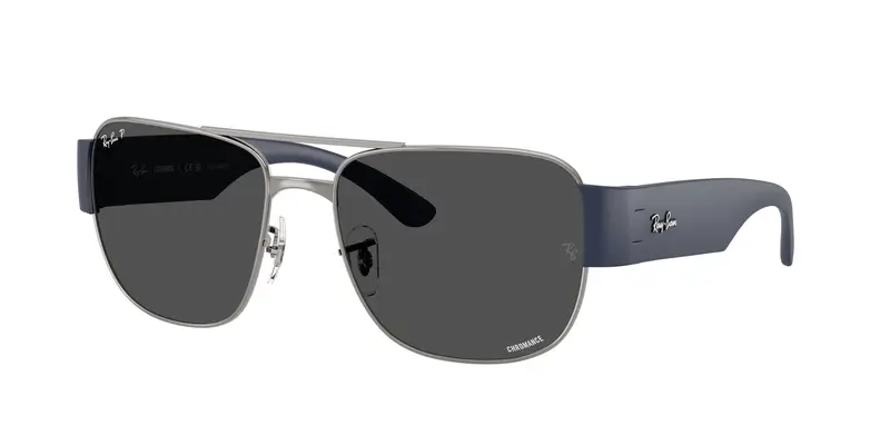 Ray - Ban Unisex RB3756CH  004/K8 Occhiali da sole Metallo Grigio Grigio Squadrata Polarizzata