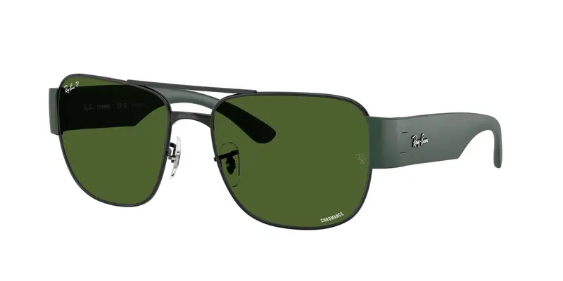 Ray - Ban Unisex RB3756CH  9269P1 Occhiali da sole Metallo Nero Verde Squadrata Polarizzata