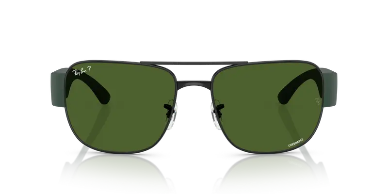 Ray - Ban Unisex RB3756CH 9269P1 Occhiali da sole Metallo Nero Verde Squadrata Polarizzata miniatura 2