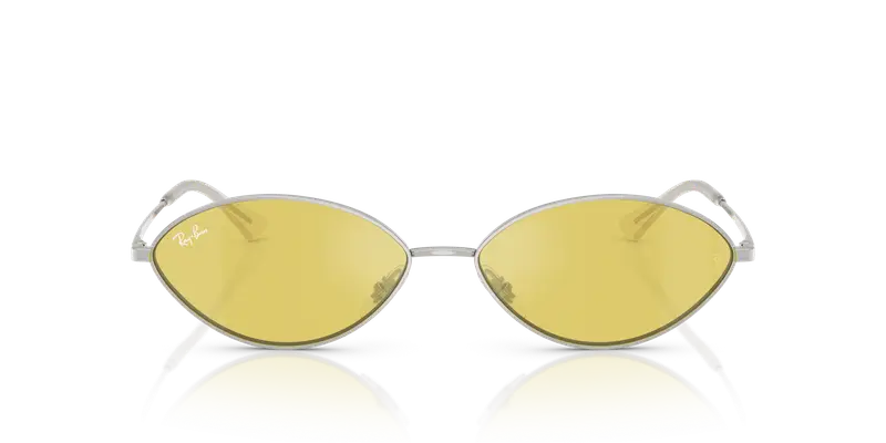 Ray - Ban Unisex RB3757 KAI 003/6D Occhiali da sole Metallo Argento Giallo Rotonda Normale miniatura 2