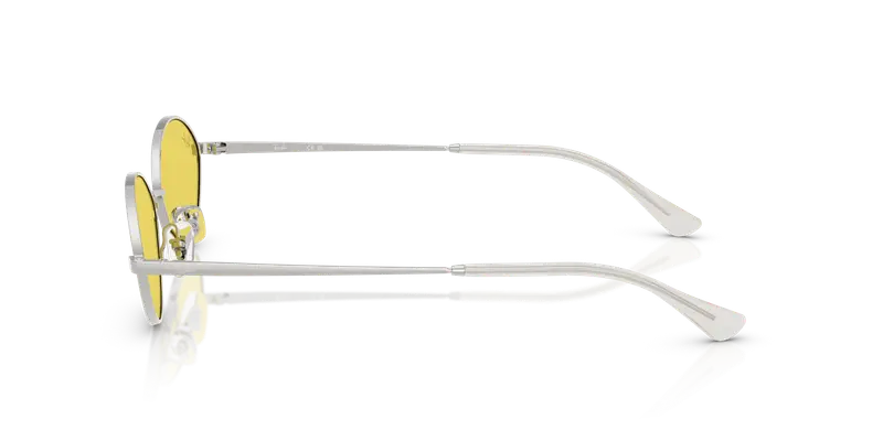 Ray - Ban Unisex RB3757 KAI 003/6D Occhiali da sole Metallo Argento Giallo Rotonda Normale miniatura 3