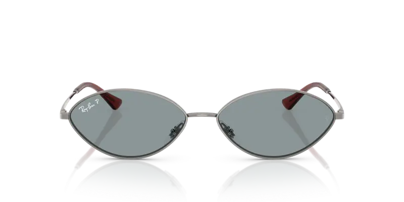 Ray - Ban Unisex RB3757 KAI 004/2V Occhiali da sole Metallo Grigio Blu Rotonda Polarizzata miniatura 2